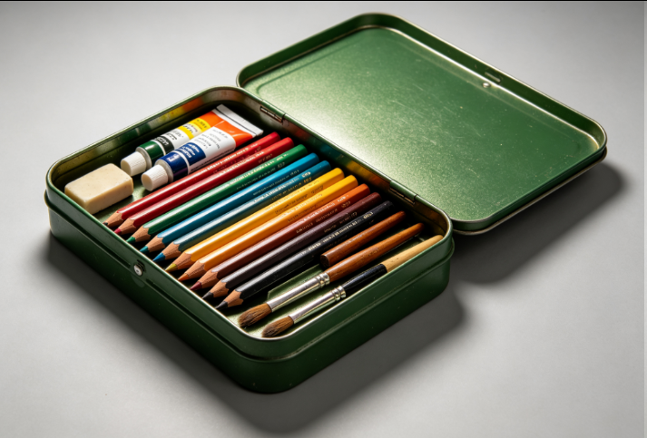 Art Supply Tin Box